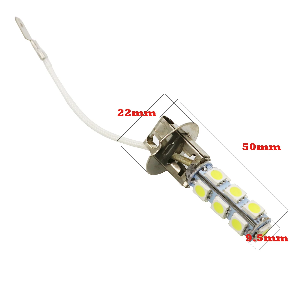 YSY 10 шт. H1 H3 5050 13SMD LED DC12V Автомобильная противотуманная фара светодиодные лампы DRL