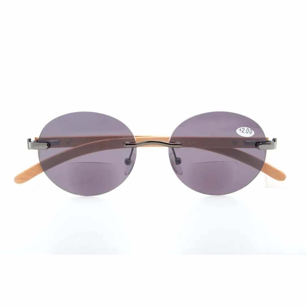 R1636 окуляр пружинные петли деревянные руки без оправы круглые бифокальные