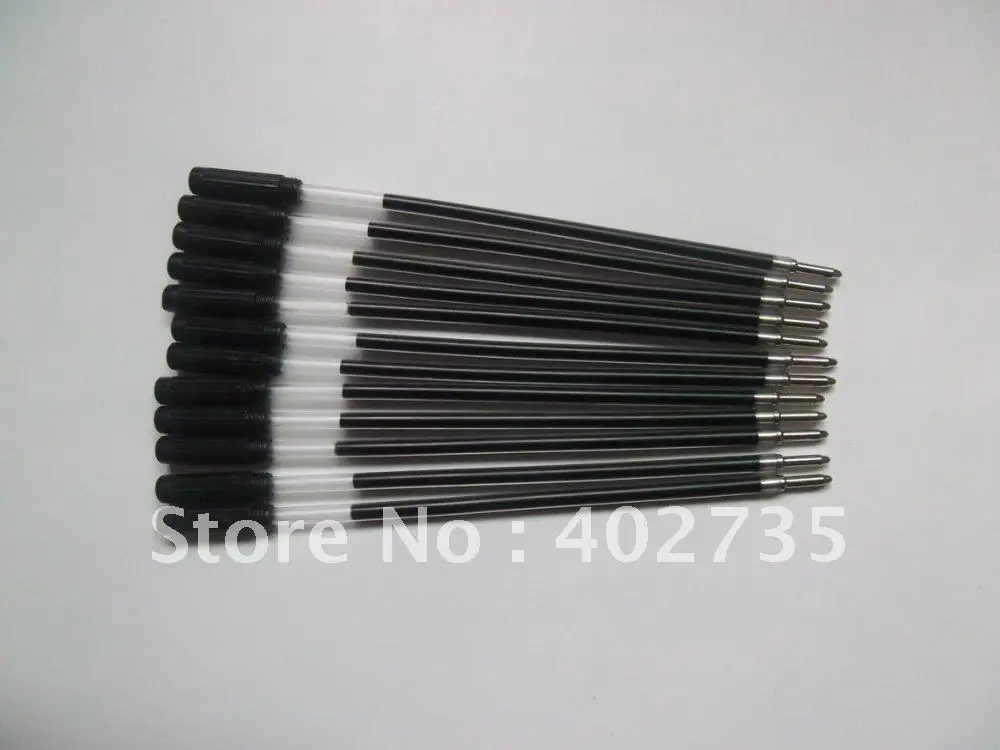 Оптовая продажа 500 шт. черная пластиковая шариковая ручка заправка подходит для