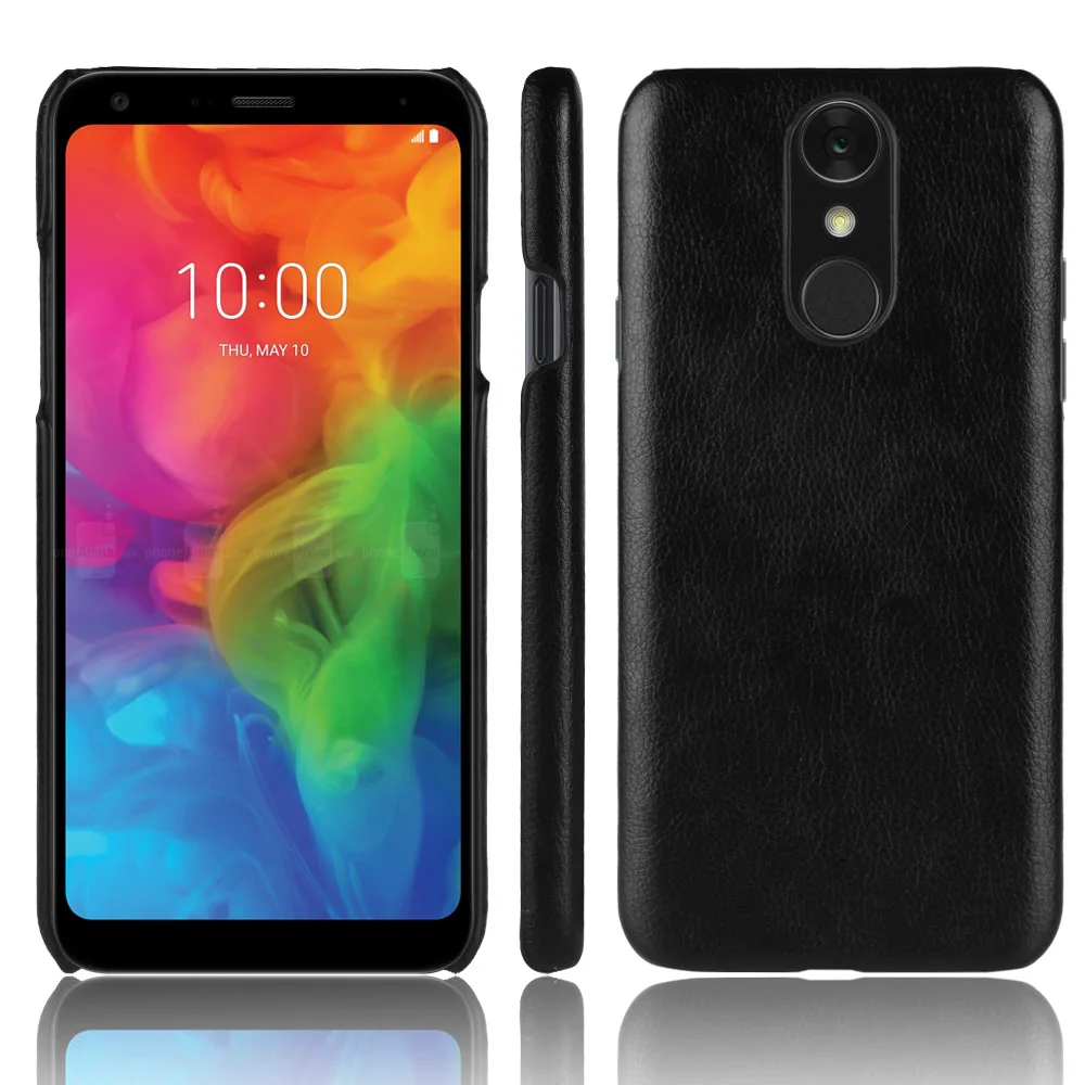 Роскошный кожаный чехол для LG Q7 деловой из зернистой кожи в стиле ретро телефона s
