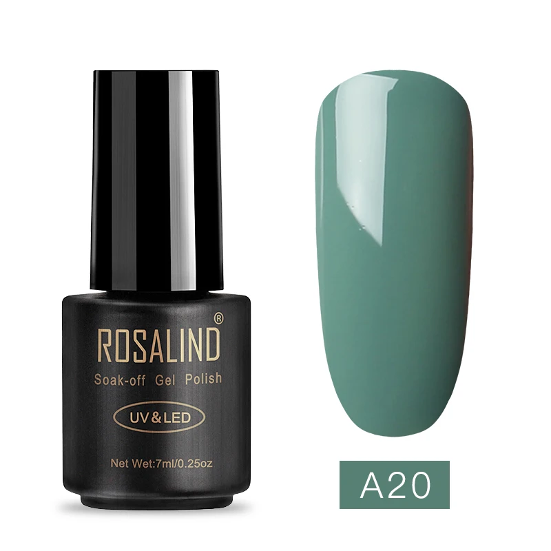 A20 ROSALIND Гель-лак Гибридный неоновый Гель-лак для ногтей Набор для маникюра Полупостоянный УФ светодиодный праймер верхнее покрытие ногтей художественный Гель-лак для ногтей - Цвет: A20