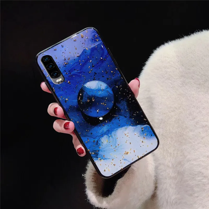 Роскошный блестящий чехол для телефона Huawei P20 pro lite P30 nova 2 plus 2S 3E 3i 4 золотой фольгой