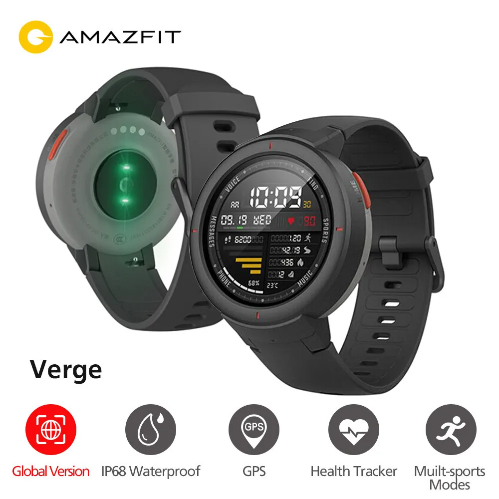 Глобальная версия Huami часы AMAZFIT Verge Smartwatch IP68 Водонепроницаемые gps ГЛОНАСС мульти-спортивные Смарт-часы фитнес-трекер