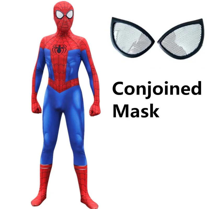 Conjoined Mask Человека-паука в Spider-текстами и сюжетами из питера Benjamin толстые парки Косплэй костюм зентай, костюм Человека-паука супергероя узор Боди Комбинезоны для женщин - Цвет: Conjoined Mask