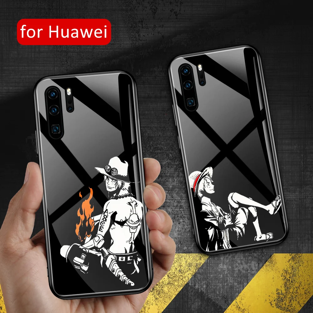 Чехол для huawei p20 со стеклянной задней стенкой аниме цельный чехол p10 Huawei P9 P10 Plus P20