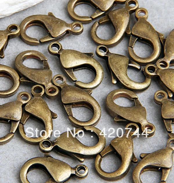 100 шт./лот античная бронза латунная металлическая застежка карабин бусины 0 59x0
