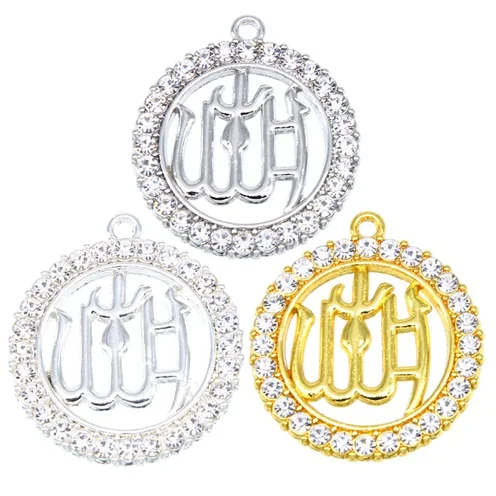 3pcs style 11 3 шт. арабский Леди золото серебро Мусульманский Исламский Бог Шарм Кулон Ожерелье Аксессуары Ювелирные изделия Подарки на Рамадан - Окраска металла: 3pcs style 11