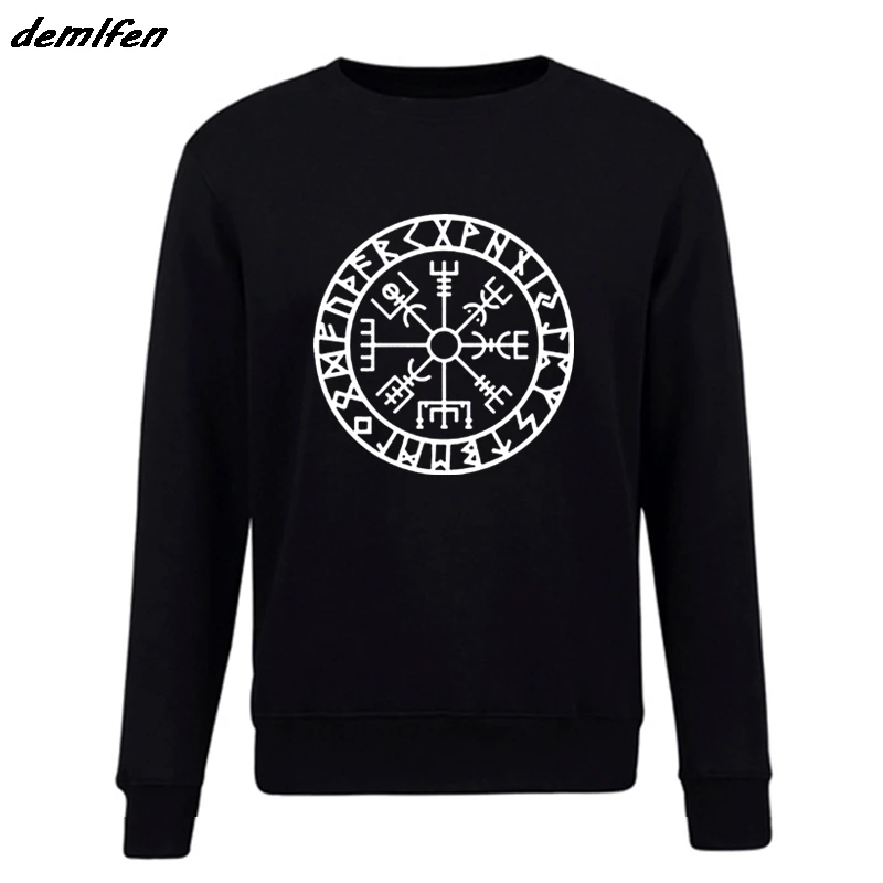 Толстовка с компасом Viking Vegvisir Futhark Runes Navigator повседневная одежда унисекс топы