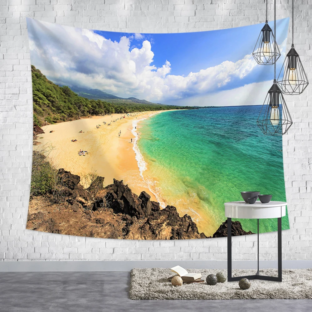 3D морской пляж Природа Пейзаж напечатанный современный настенный гобелен модное богемное покрывало пледы одеяло полотенце пляжное Пикник коврик