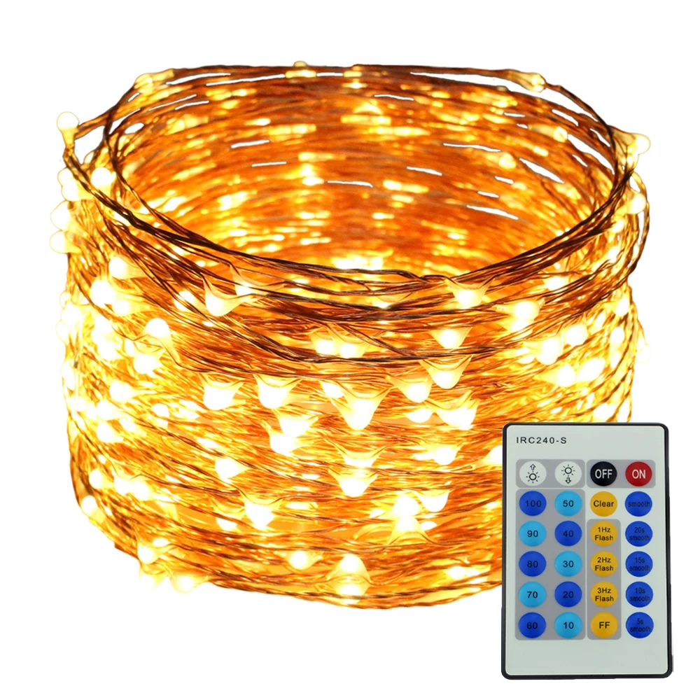 30 м 99FT 300LED наружные струнные светильники Звездная Фея медные с пультом