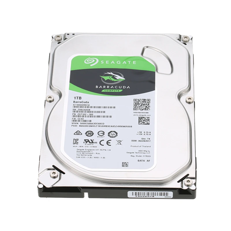Seagate 1 ТБ Настольный HDD внутренний жесткий диск 7200 об/мин SATA 6 ГБ/сек. 64 МБ кэш 3 5