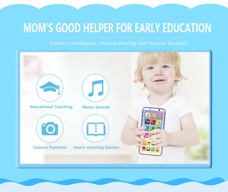 Children smart early education phone multifunction music charging toy for children | Игрушки и хобби