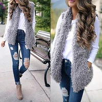 winter warm faux fur for women fashion slim fur vest female light long coat abrigo mujer furry vest fake fur comfort bontjas