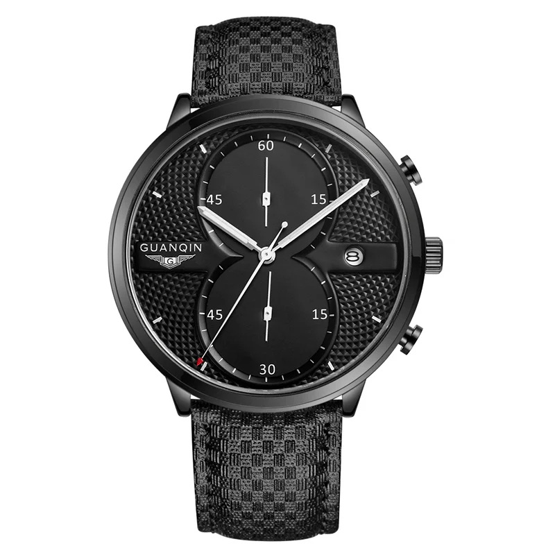 Элитный бренд GUANQIN Мужчины часы большой циферблат Повседневные спортивные