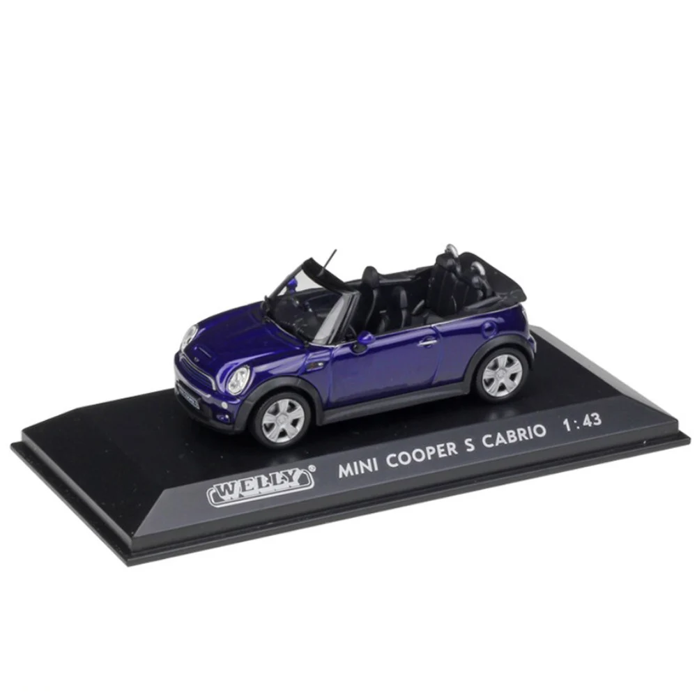 MINI COOPER S CABRIO WELLY Metal Model Car 1:43 Scale Model Volvo/VW/Audi/Benz/Mini Diecast Automobile Toys For Collection Children Friend Gift - Цвет: MINI COOPER S CABRIO