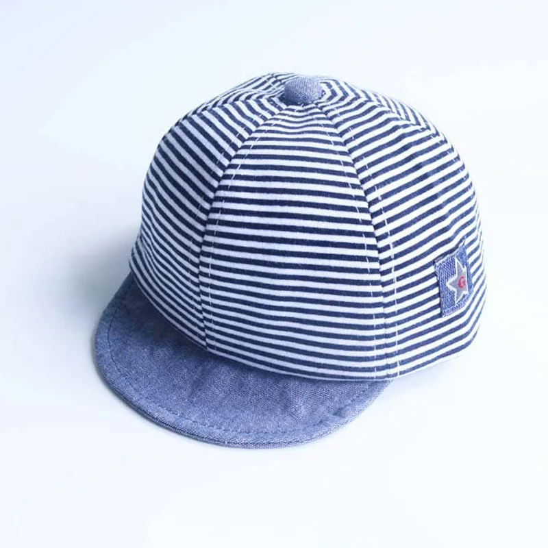 Детские бейсболки с полосками для мальчиков и девочек летняя хлопковая шляпа от