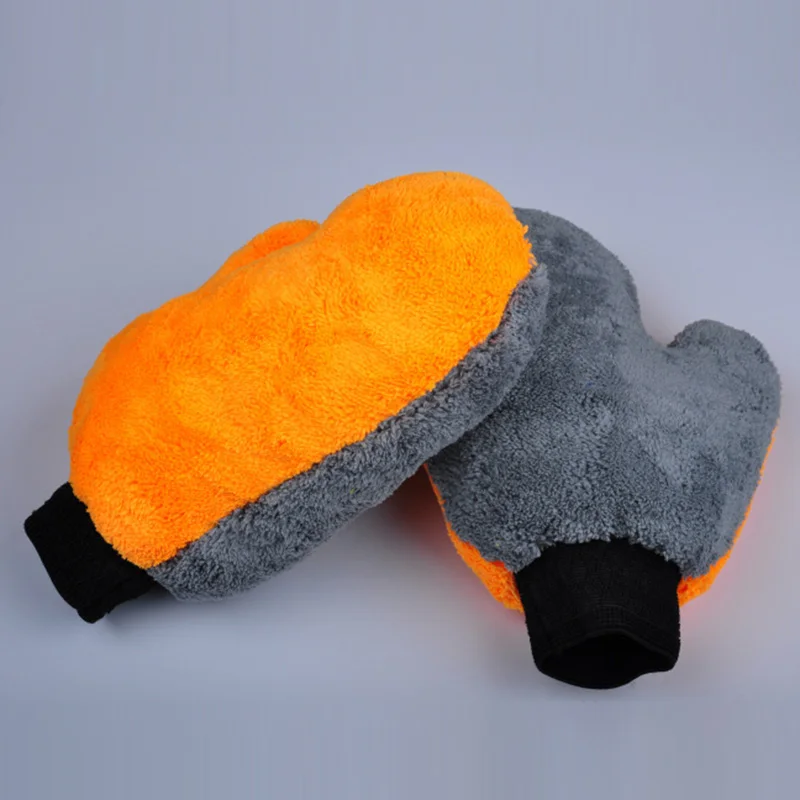 1 шт. Коралловая флисовая перчатка для мытья машины Чистящая рукавица короткая