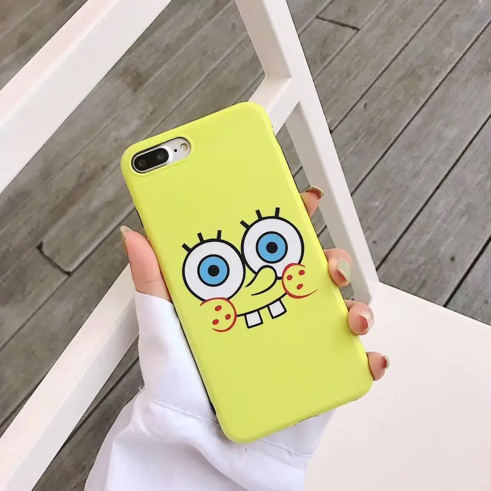 Cute Cartoon SpongeBob Square Pants Sponge Bob Phone Case for Apple iPhone XR XS Max X 8 7 6S Plus Cover soft Cases |