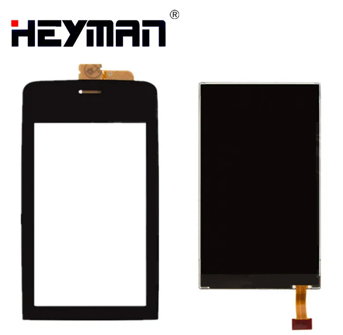 Digitizer and LCD ЖК-дисплей с сенсорным экраном для Nokia Asha 308, Asha 309 310 Asha, ЖК-дисплей, дигитайзер, стеклянная панель, передняя стеклянная линза, сенсор - Цвет: Digitizer and LCD