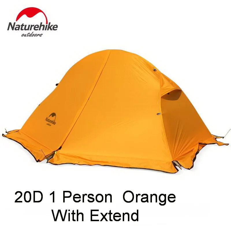 20D orange w exte 1P Naturehike Велоспорт одиночные палатки Водонепроницаемый 1 2 человек альпинизмом треккинг горный PU4000 Палатка Сверхлегкий 1,3 кг - Цвет: 20D orange w exte 1P