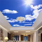 Голубое небо и белые облака большой потолок росписи личности простой современный спальня гостиная Небесно-Голубой потолок обои