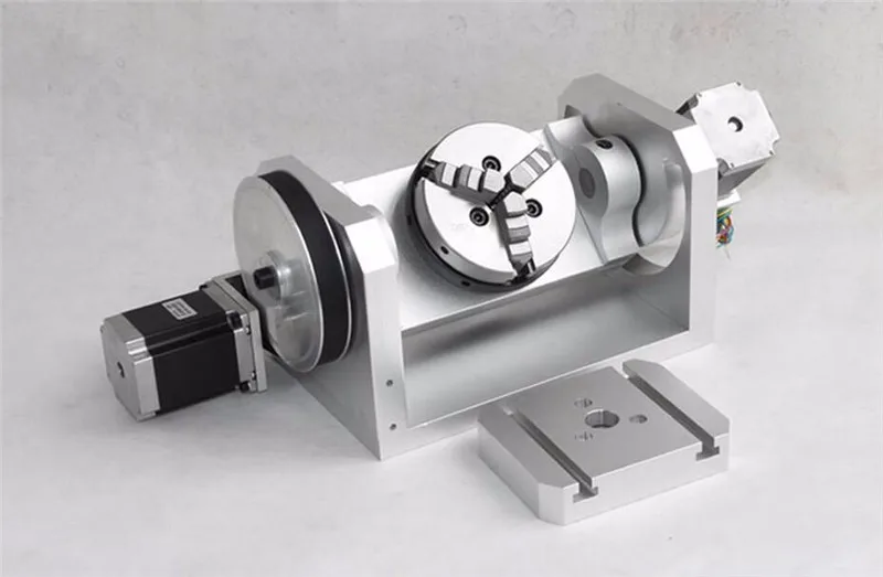 5th axis A axis CNC роторная ось 6:1 8:1 шаговый двигатель делительная головка 100 мм 3 кулачковый токарный патрон для гравировального станка с ЧПУ