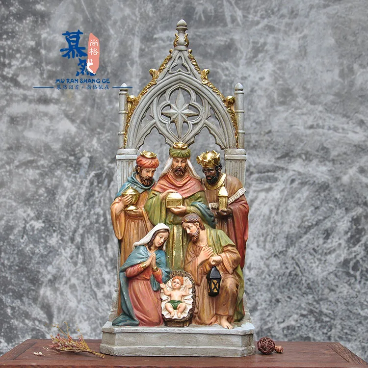 Католические рождественские украшения из смолы для родов и кормушек | Дом сад