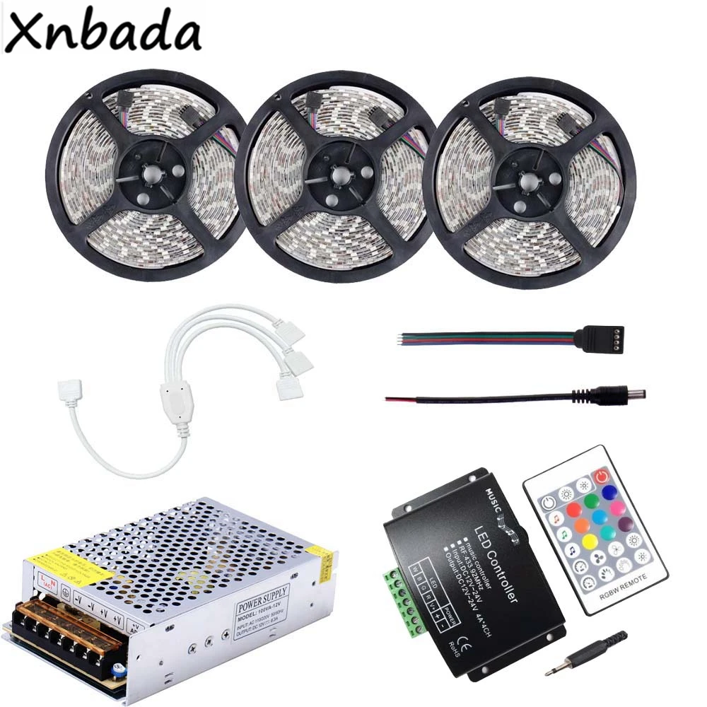 2835SMD 60 светодиодов/m RGB Гибкая светодиодная лента светильник включают в себя 24