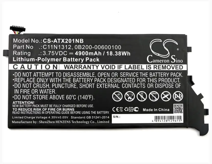 Bateria para Asus Bateria do Portátil Cameron Sino Transformador Livro Tx201la 0b200-00600100 C11n1312 4900 Mah