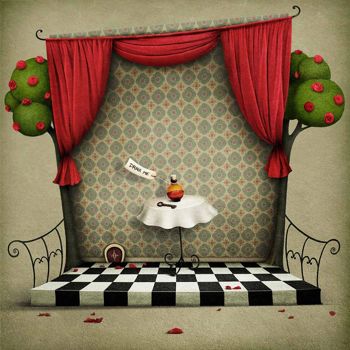 Allenjoy фон для фотосъемки кукольный сценический черно-белый решетчатый фотосессия