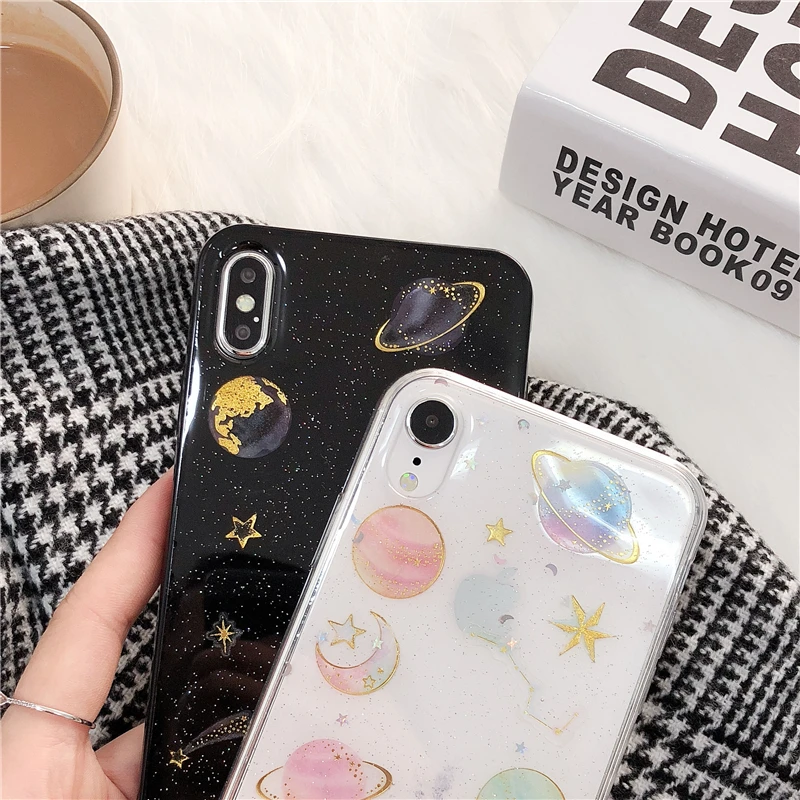 Чехол для телефона LOVECOM с планетами и звездами iPhone 11 XS Pro Max XR X 7 8 Plus мягкая накладка
