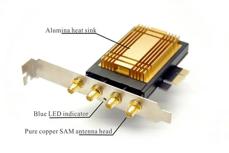 0desktop 867mbps 4pcs 6DB external antenna wireless network card BCM94352 BT4.0 802.11a/b/g/n/ac WLAN WIN7 WIN8 WIN10