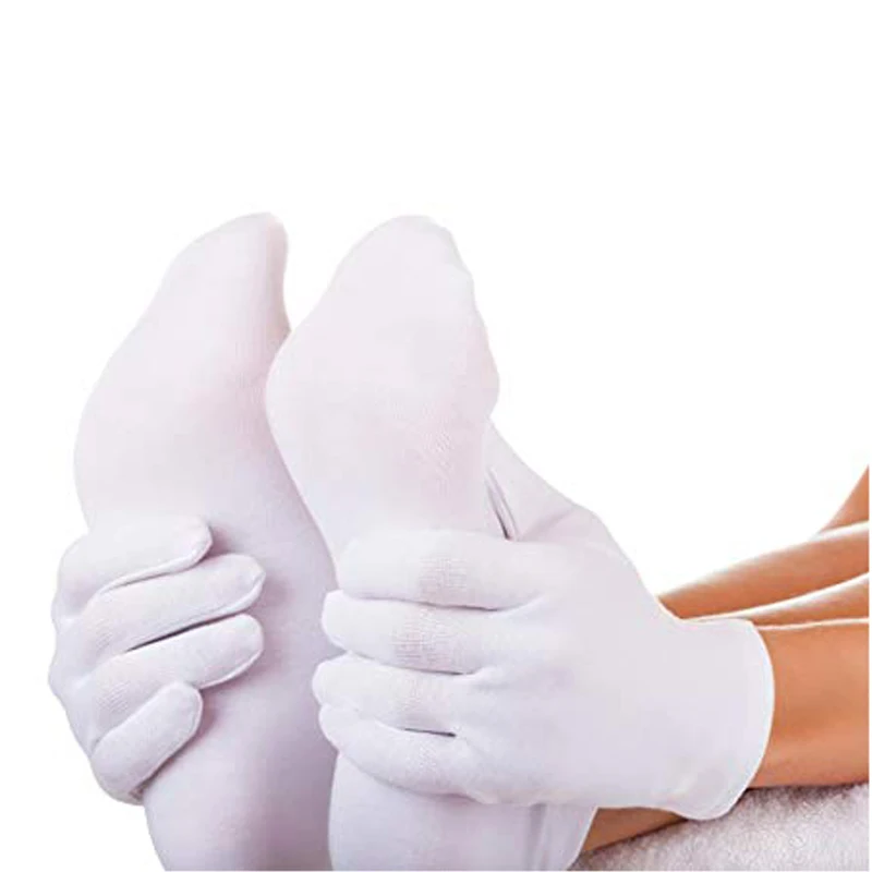 Пары S-XL белые хлопковые перчатки для сухого увлажнения рук Косметика Eczema Hand Spa и проверка ювелирных изделий для монет