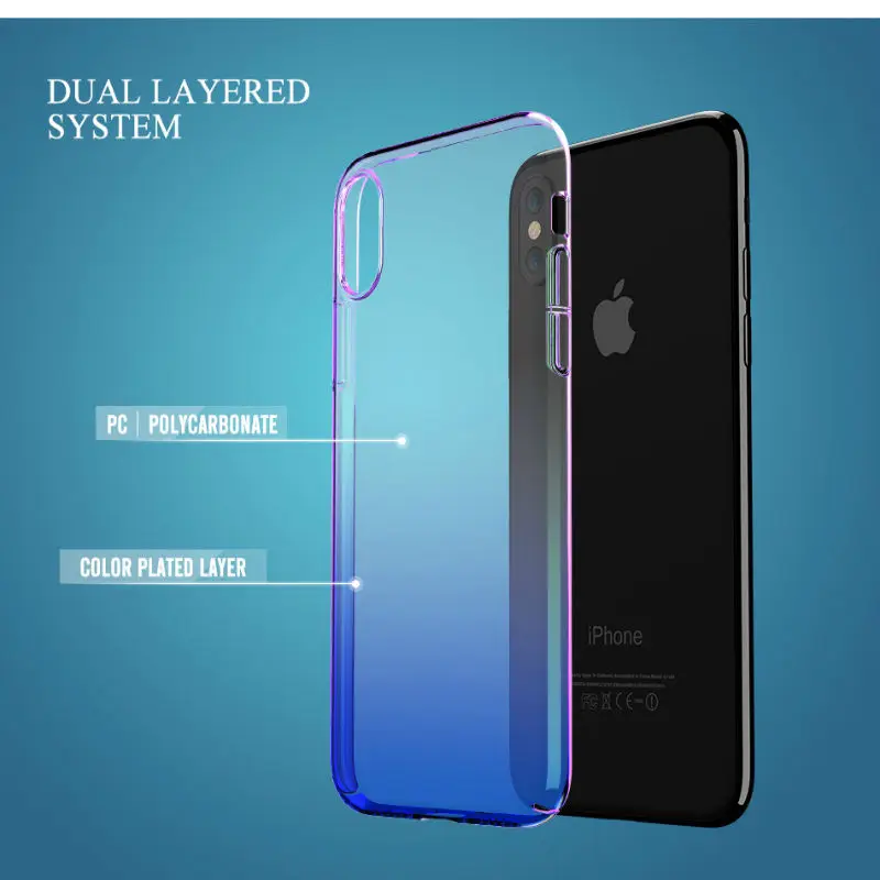 Чехол Adtismark Blue Ray Light для iPhone X 8 6 Роскошный Жесткий ПК Fundas 7 plus чехол |