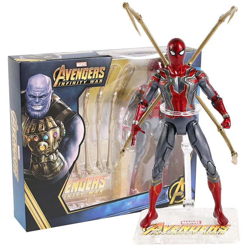 Spiderman Мстители Бесконечность войны фигурки танос Железный человек Капитан Америка человек паук Халк Hawkeye Antman Экшн фигурки игрушка - Цвет: Spiderman