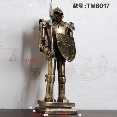617 Древний Римский орнамент доспехи воин персонаж Модель героя гостиной железные ремесла солдат статуя фигура бар украшения подарок - Цвет: 617