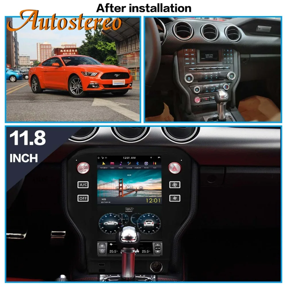 Android 9 Tesla стиль автомобиля нет dvd-плеер gps навигация для Ford Mustang+ стерео головное устройство Мультимедиа Радио магнитофон ips