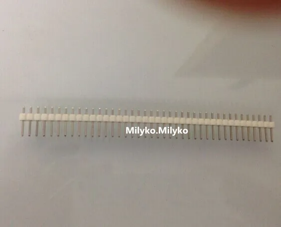 

200pcs/lot 2.54mm White Single Row Male 1X40 Pin Header Strip Gold-plated