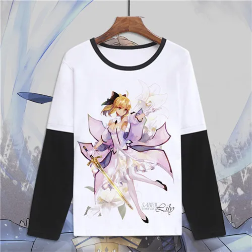 A Fate grand order, футболка, мужская, забавная, длинный рукав, fgo, футболка, Fate apocripha saber, косплей, Fate Stay Night, Fate Zero - Цвет: A