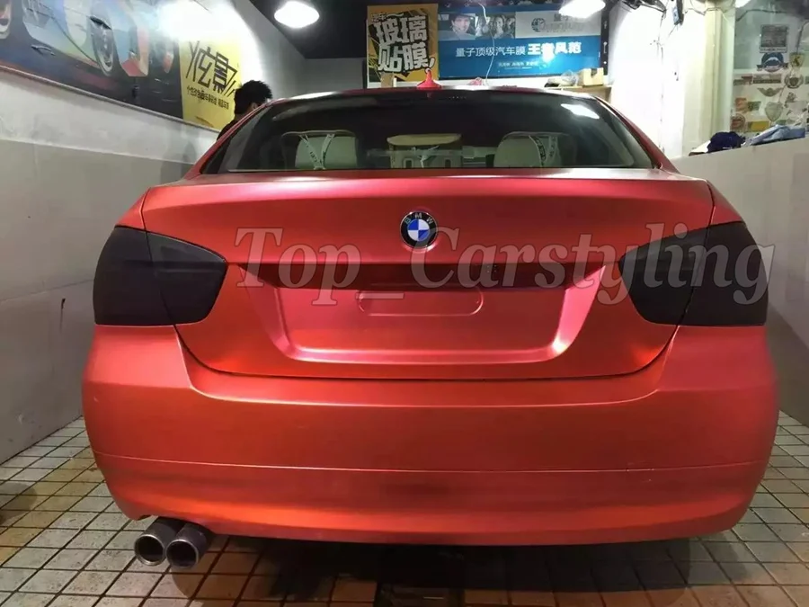 1 52x20 м/рулон Красный Матовый хромированный виниловая пленка красный металлик