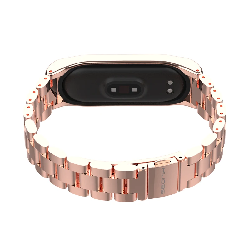 Mijobs Strap for Mi band 4 Straps Bracelet, Metal Stainless Steel Wrist Strap Replacement Band for Xiaomi 4/3