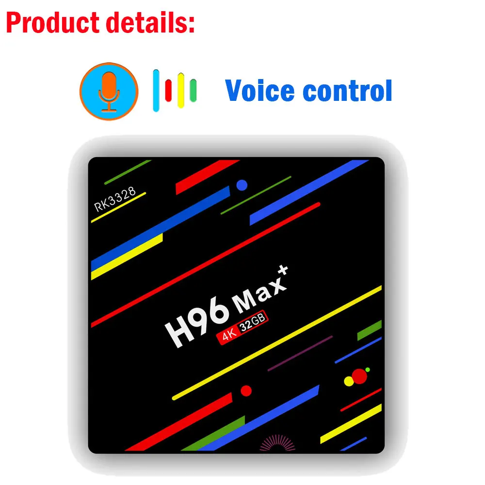 H96 Max Plus Android 8,1 ТВ приставка 4 ГБ 32 ГБ RK3328 четырехъядерный Голосовое управление приставка 2,4G Wifi USB 3,0 4K VP9 H.265 медиаплеер
