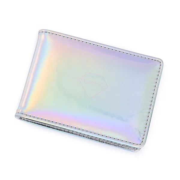Silver Женский кожаный кошелек с голограммой, Кожаный клатч, кошелек, Женский Чехол Для водительских карт, кредитная карта, бизнес держатель для карт, Органайзер - Цвет: Silver