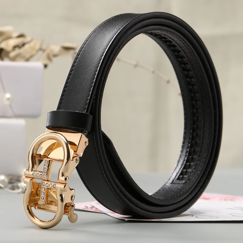 Женский ремень ZLD из натуральной коровьей кожи золотого цвета с автоматической