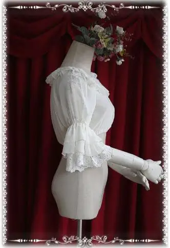 Новое поступление женская Свободная белая короткая шифоновая блузка милая с