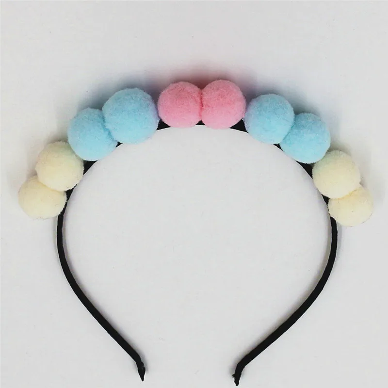 Милый обруч с искусственным кроличьим мехом для девочек повязка волос украшение