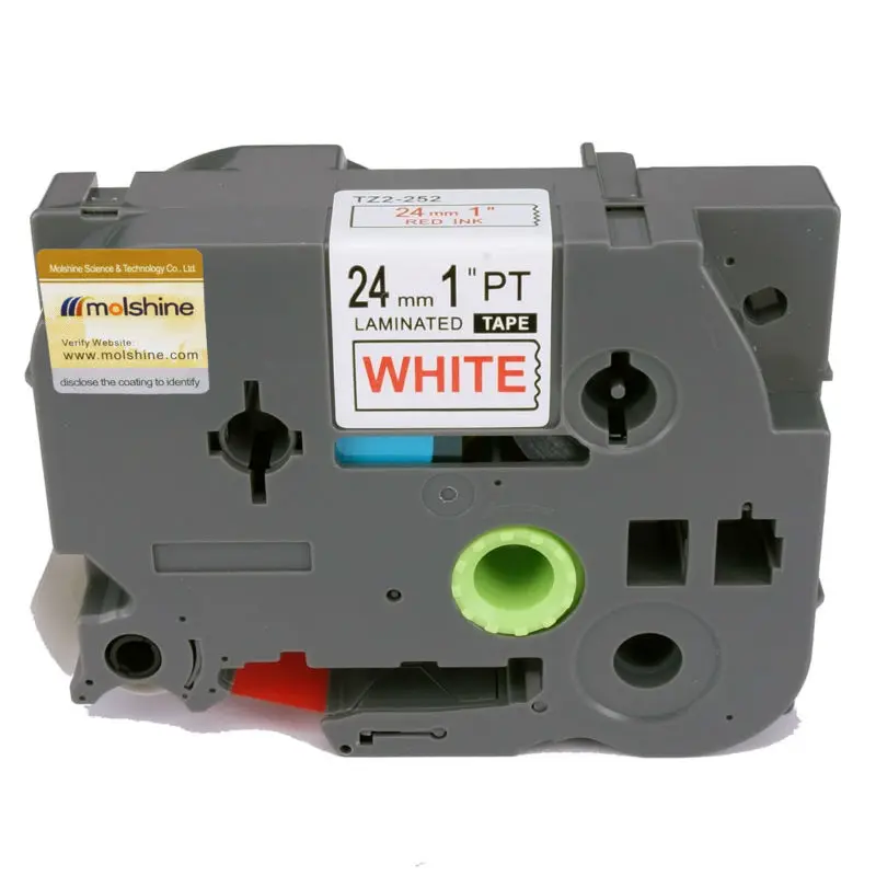 Molshine 5 шт. tze252 label Клейкие ленты совместимый для брата tze 252 tz tz252 красный на белый