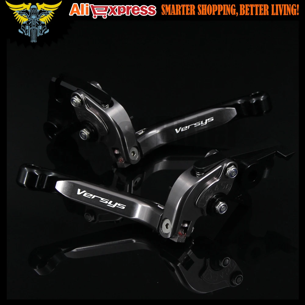 Лазерный Логотип (Versys) черный + титан мотоцикла с ЧПУ сцепные рычаги для Kawasaki VERSYS