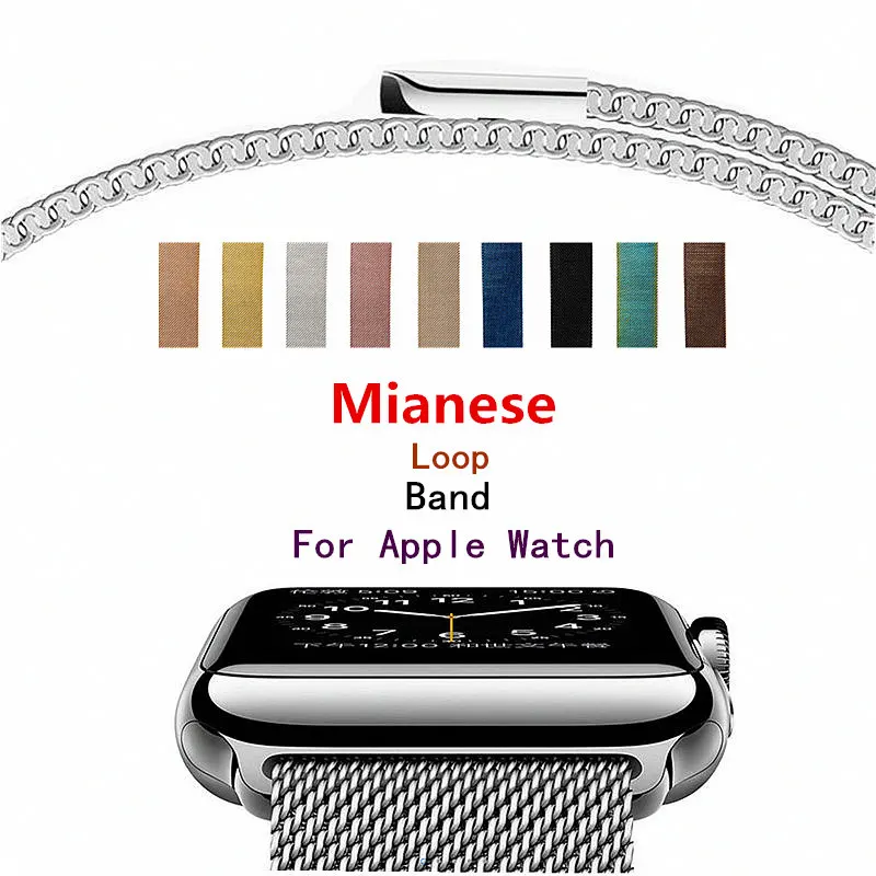 Милан петля ремешок для Apple Watch 42mm 38 мм из нержавеющей стали металлический браслет