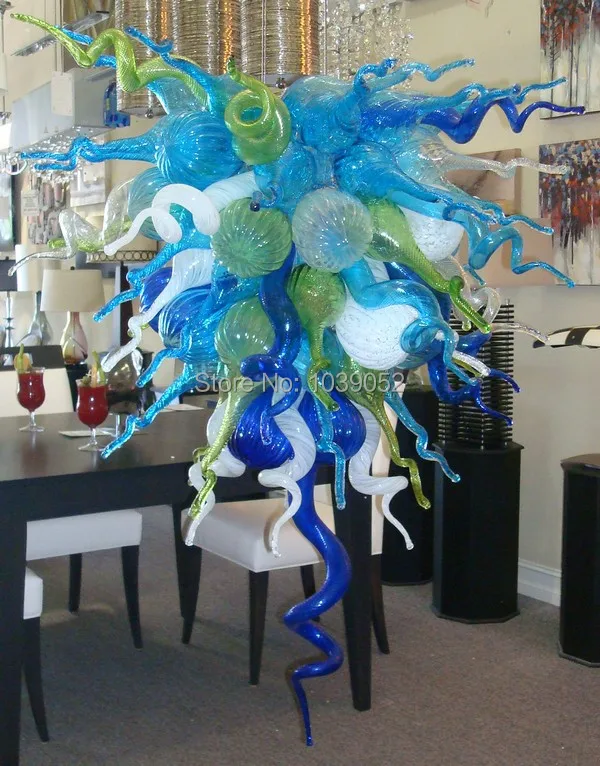 

Free Shipping Modern Lamp Multi Colored Hand Blown Glass Chandelier